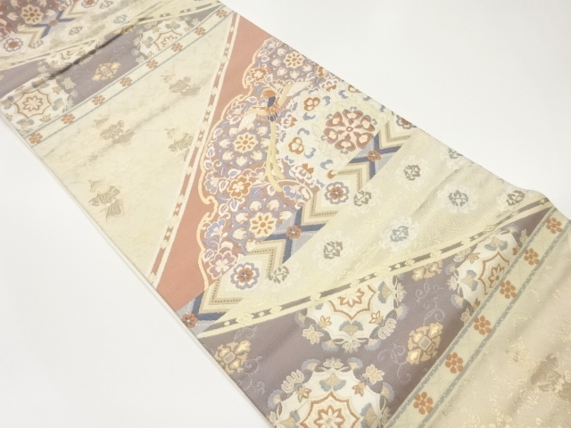 JAPANESE FUKURO OBI / WOVEN FLOWER CREST